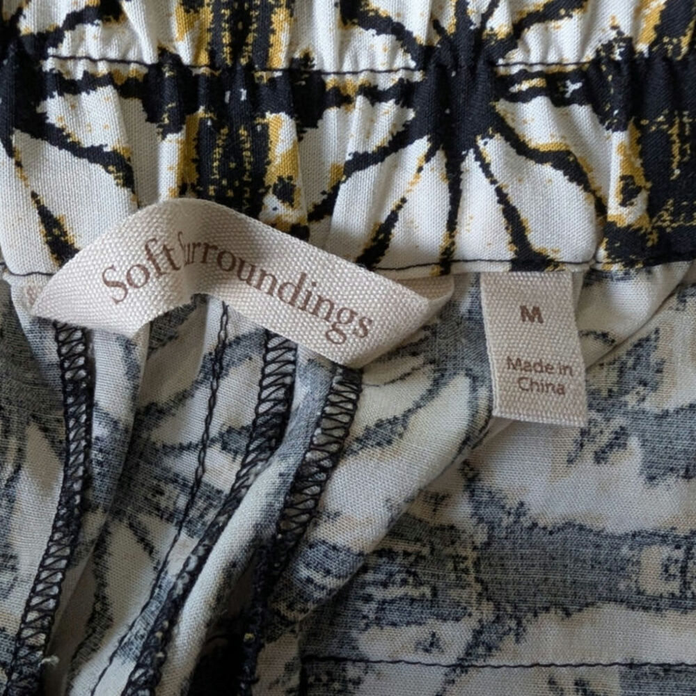 Soft Surroundings Canna Batlik Printed Wide-Leg Palazzo Pants Size Medium - Picture 6 of 7